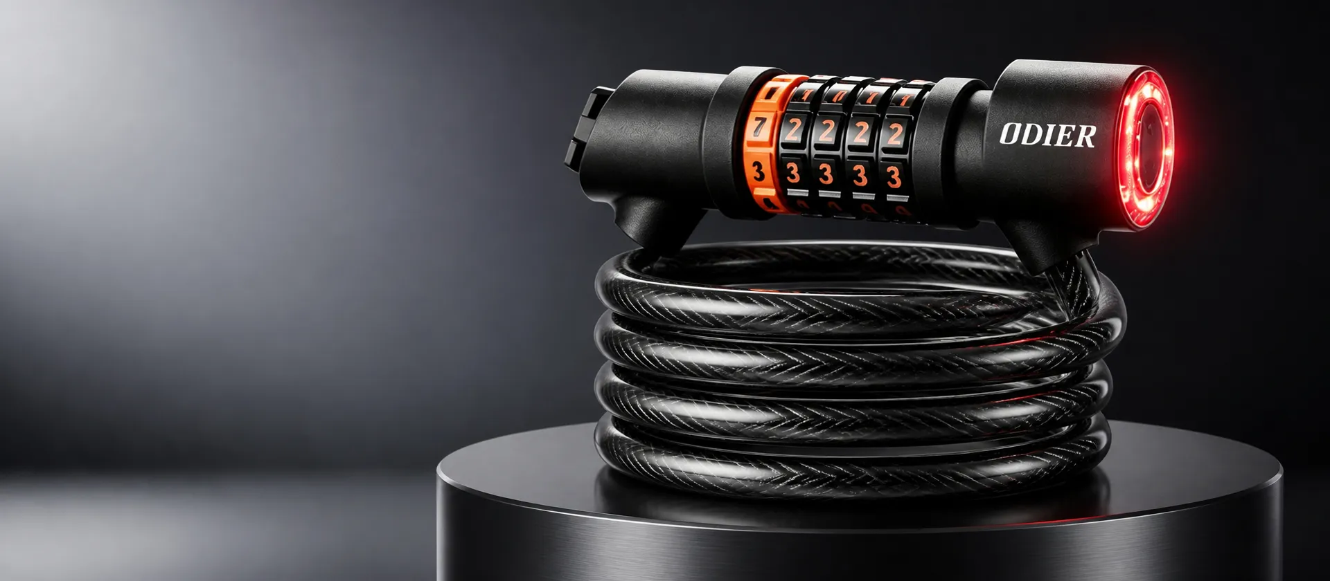 5-Digit Code Combination Bike Lock With Taillight