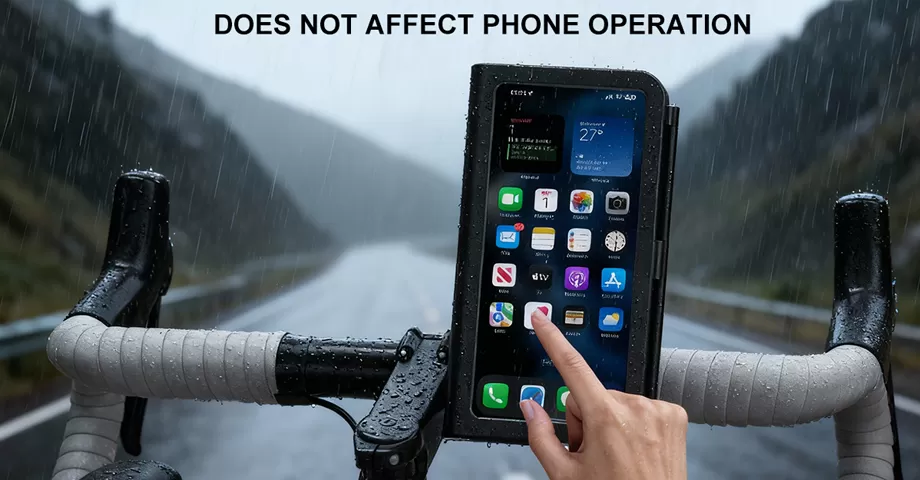 Does not affect phone operation when riding on the rainy day