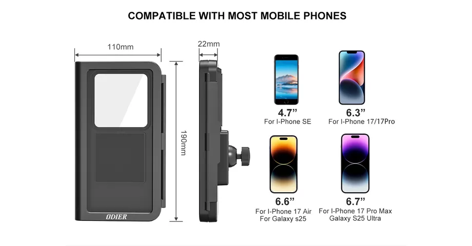 Compatible with most mobile phone from size 4 to 7 inches